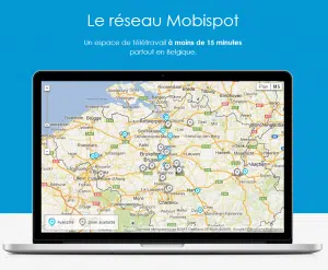 Mobispot est une start-up bruxelloise lancée par Pierre Vreuls qui doit permettre à ses clients de disposer d'un bureau fonctionnel à 15 minutes en voiture du lieu où ils se trouvent. 