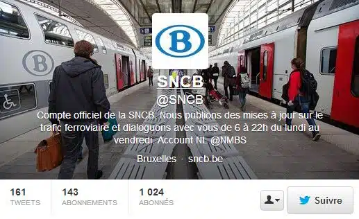 La SNCB sur Twitter pour informer en temps réel